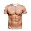 3D Print Fake Muscle Sports Quick-dry Breathable Men T-shirt Outdoor Street Fun Cosplay Party Parent-child Short Sleeve Clothing