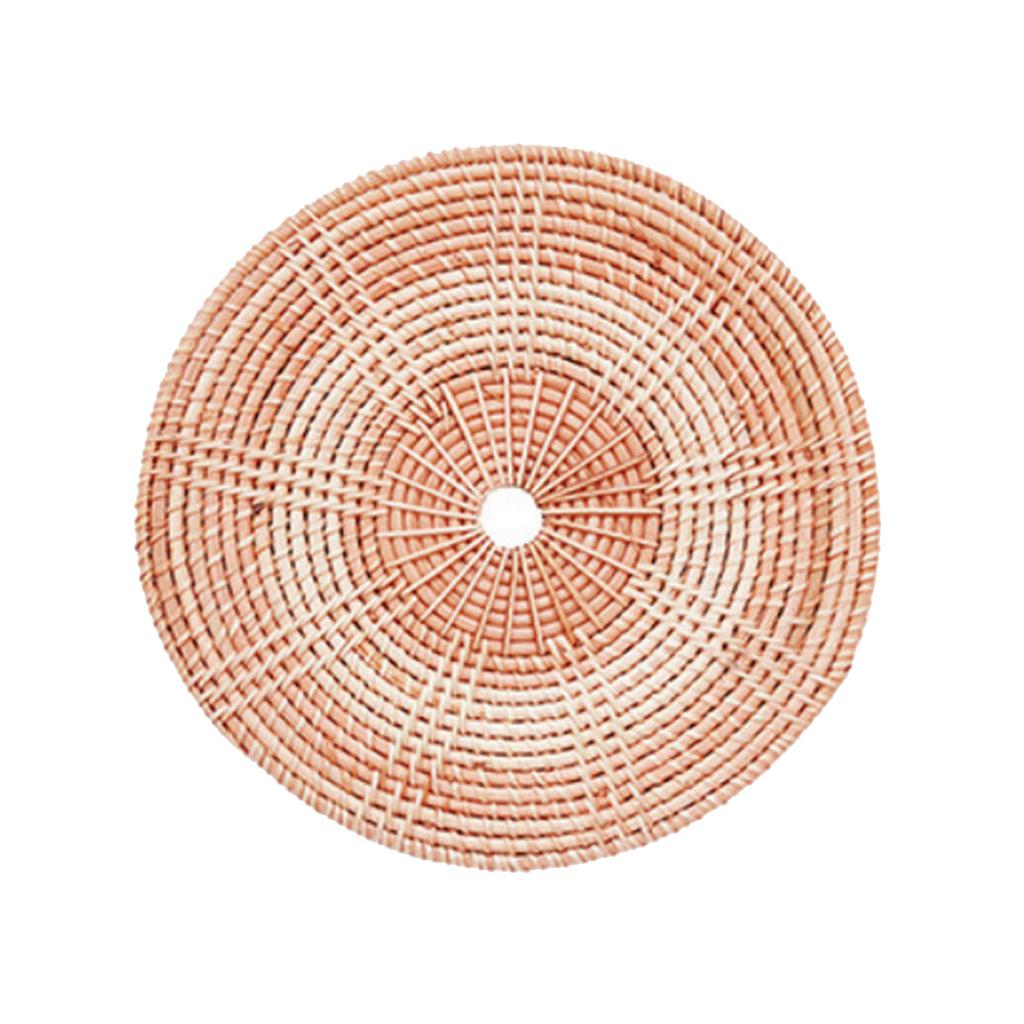 Nordic Styles Handwoven Rattan Flat Wall Basket Elegant Hanging Wall Decors Home Decoration Ornament for Modern Interior