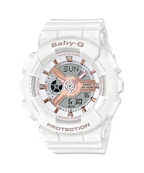 Casio Мужские Аналоговые Кварцевые Часы BA-110RG-7A из Смолы, Водонепроницаемые до 100 м, Ударопрочные