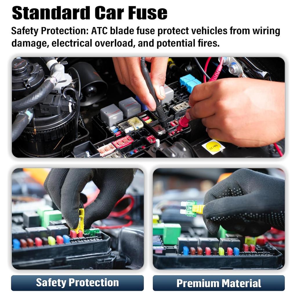 30A Standard Car Fuses 30 Amp Automotive ATC ATO Blade Fuse 30 AMP Auto Fusibles for RV Truck SUV Camper (Pack of 50Pcs)
