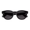 Burberry Logo Detail Plate Frame Round Sunglasses Men's Black