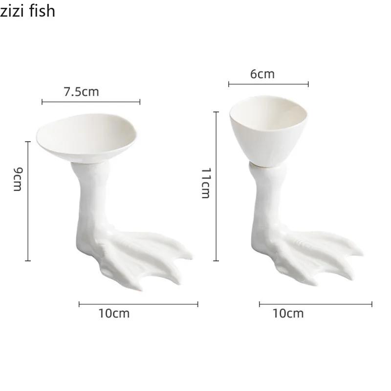 Креативная керамическая тарелка для димсамов на высоких ножках, ресторанная десертная тарелка, суши-тарелка, специальная посуда для молекулярной кухни