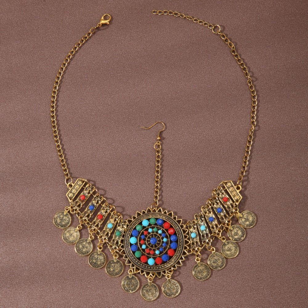Ethnic Style Bohemia Hair Chain Tassel Women Head Chain Ethnic Style Forehead Chain Exotic Headbands Necklace