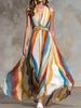 Ретро Платье-Халат из Шифона Без Рукавов в Радужную Полоску Весна/Лето 2026