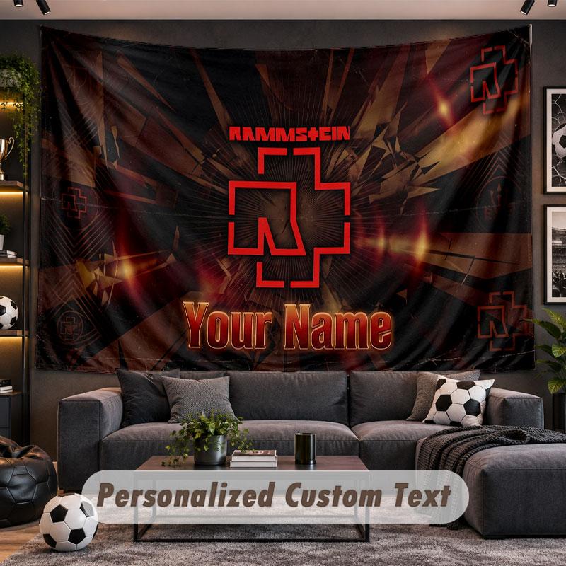 Wall Hanging Tapestry Custom NameRammstein Pattern Personalized Printed Fabric Wall Decor