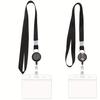 PVC Waterproof ID Card Holder ID Lanyard Retractable Easy-Pull Badge Holder