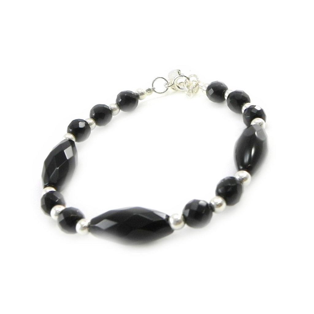 Les Trésors De Lily [I9031] - Серебряный браслет «Минералия» черный агат