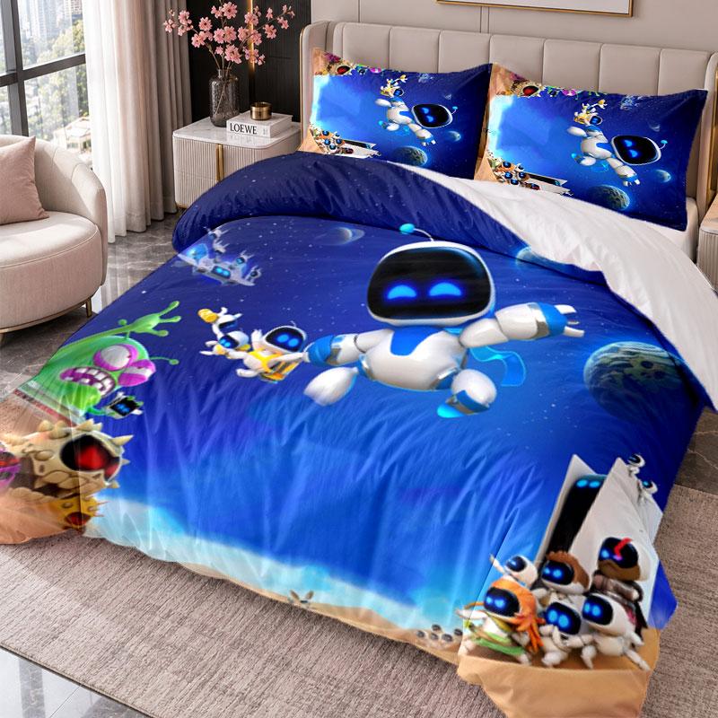 Robot 3Pcs Bedding Set Duvet Cover With Two Pillowcases For Bedroom Home Decoration