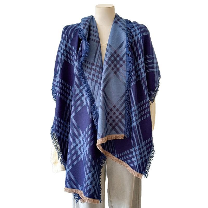 Color Matching Plaid Scarf Women's Imitation Cashmere Short Beard Circumference Students British Plaid High-end Fashion Casual Warmth