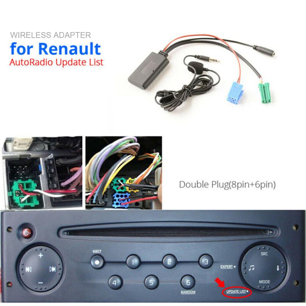 Car Bluetooth-Compatible Module AUX IN Audio MP3 Music Adapter with MIC Radio Stereo AUX Cable Adapter for Renault Megane Scenic