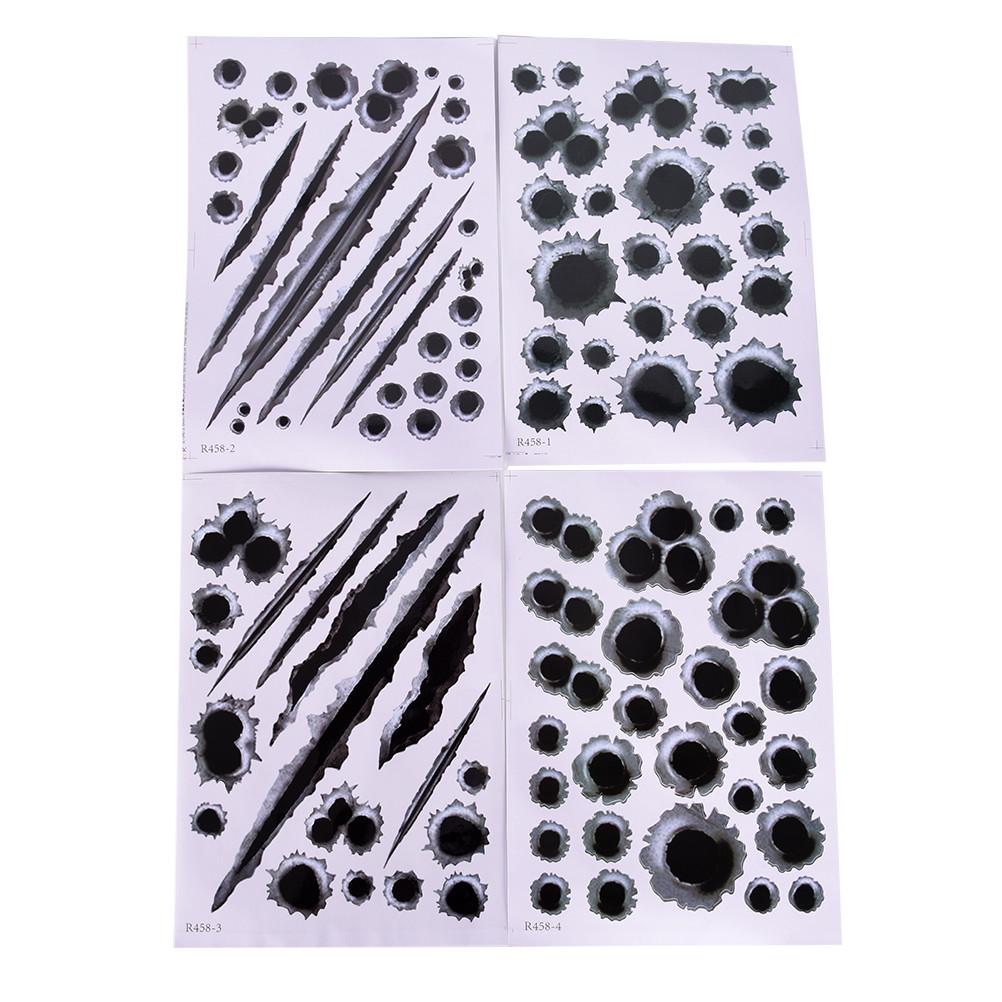 Креативный автомобильный Стайлинг 3D поддельные пулевые отверстия выстрелы из пистолета забавные автомобильные наклейки наклейки