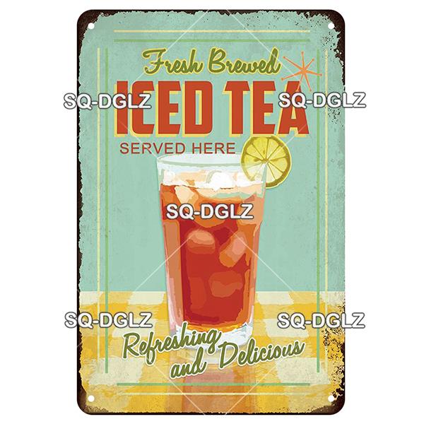 [SQ-DGLZ] Металлическая вывеска с молочным коктейлем, винтажная жестяная табличка, украшение для стены, домашний декор, вывеска для бара, домашний декор, плакат с мороженым