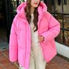 BITCED Plus Size Thickened Cotton Coat Women's Fall/Winter A-Line Loose Fit Puffer Jacket Warm Cotton-Lined Hooded Outerwear