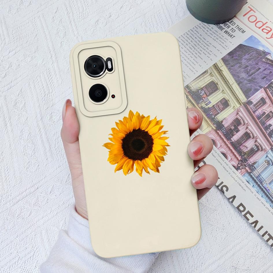 Чехол для OPPO A96 A78 A94 A8 A9X A76 A73 A93 A74, чехол с изображением подсолнуха и бабочки, роскошная противоударная защита для экрана, матовый мягкий силикон для бампера OPPO