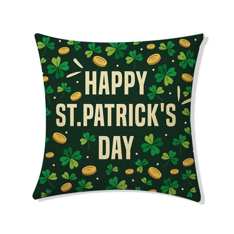 St. Patrick's Day Pillow Home Waist Pillow Four-leaf Clover Sofa Cushion Cover Pillow Cover