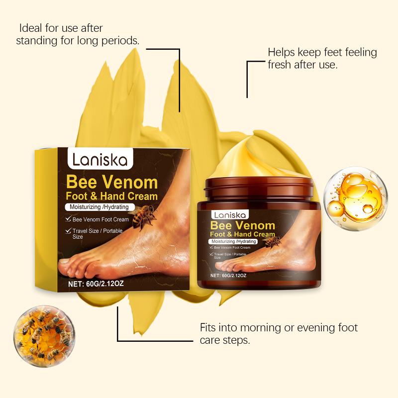 Bee Venom Foot Cream for Cracked Heels Intensive Dead Skin Removal Repairs Dry Rough Feet Foot Odor Fighting
