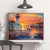 Алмазная картина Маяк Rhinestone Kit Полный квадратный круглый Алмазная вышивка Пейзаж Мозаика Закат Домашний декор