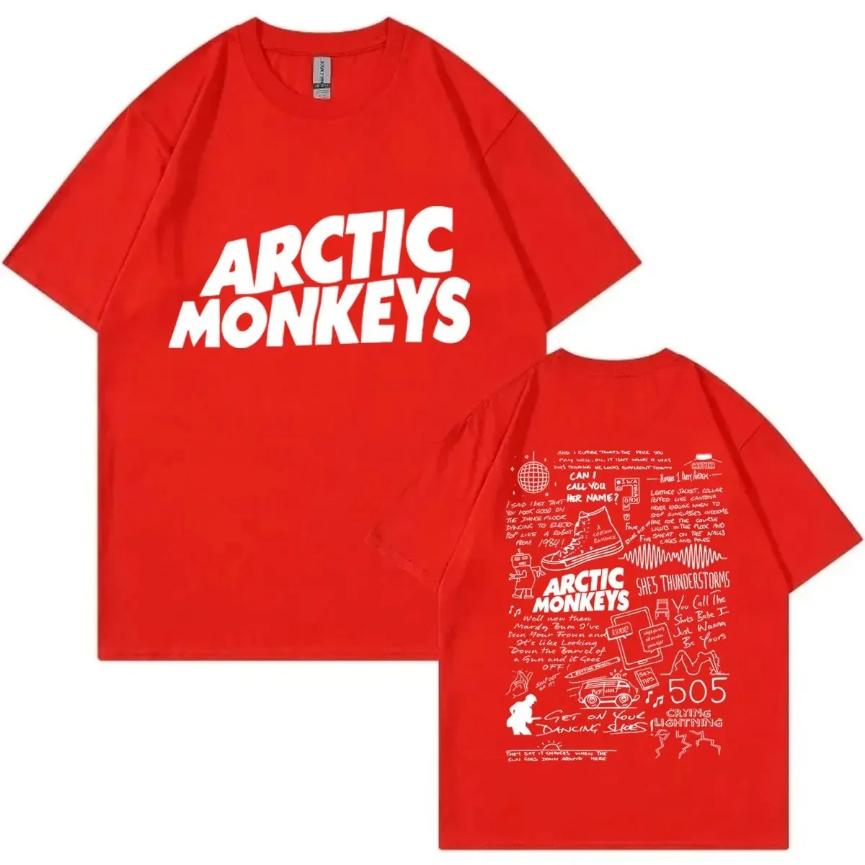 Arctic Monkeys Lyrics Limited Design Graphic T Shirts Мужские и женские модные рок-футболки большого размера Футболки Harajuku Trend