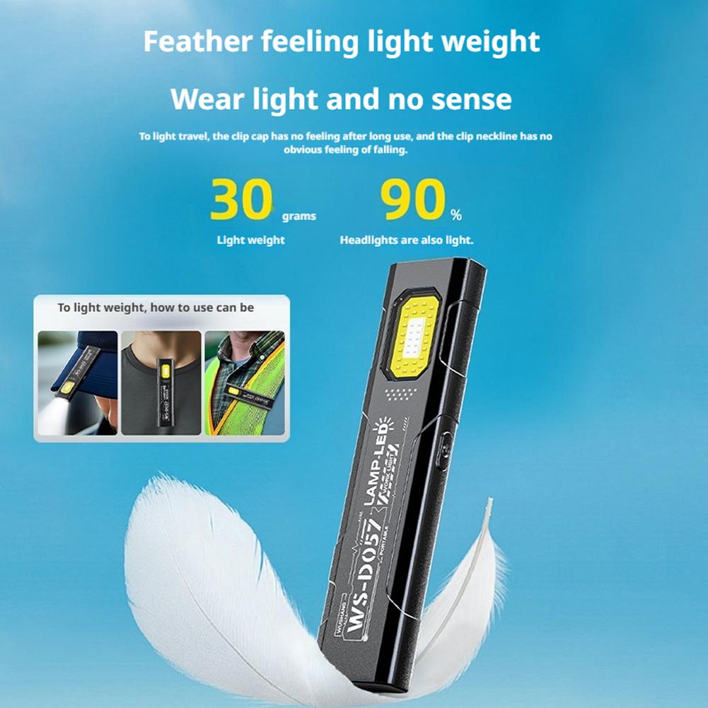 LED Keychain Flashlight Type C Rechargeable 550LM Portable Mini Torch Pocket Lantern Flood Work Light With Magnet For Emergency