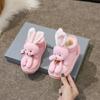 Детские зимние ботинки с изображением кролика для женщин, зимние короткие ботинки для мальчиков, плюс бархатная толстая детская хлопковая обувь, детская обувь для женщин