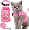 Popular Eco-friendly Polyester Fashion Cat Harness Vest-Style Anti-Escape Leash with Button Closure Breathable Pet Harness Set
