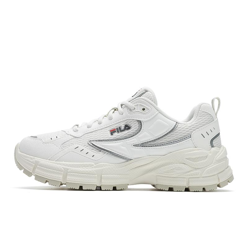 Fila Серебристые туфли с зубцами Мода Удобные Амортизирующие Прочные Низкие Кроссовки для бега Женские кроссовки Белые F12W512101FSW