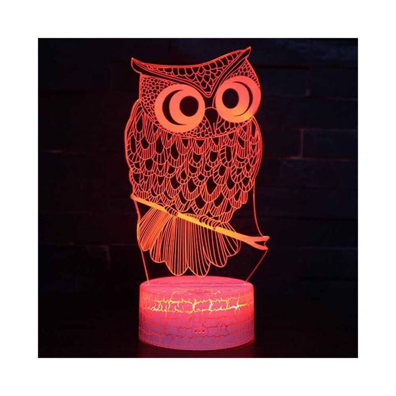 Touch Switch Table Desk Lamp Kid Fashion 3D Owl LED Night Light Bedroom Decor Xmas Gifts