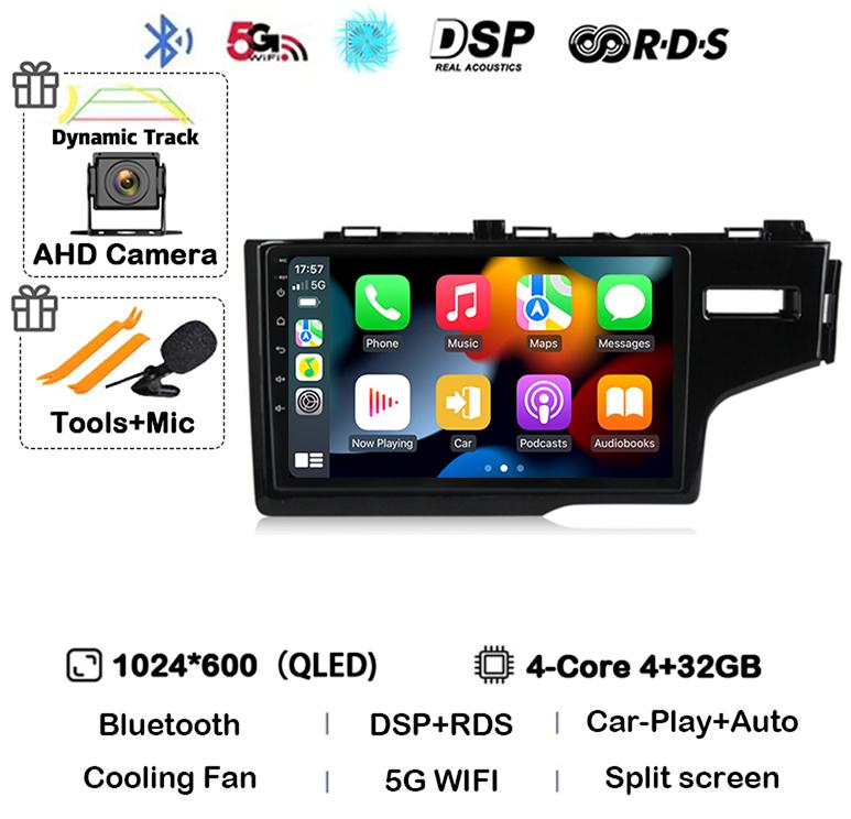 Android 14 Auto For Honda Jazz 3 2015-2020 Fit 3 GP GK 2013-2020 RHD Car Radio Multimedia Player Navigation Stereo GPS Head Unit
