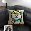 JJokes BearR Cartoon Cushion Cover Natural Linen Organic Fabric DoubleSided Printing Sofa Home Decor Gift Pillow Case