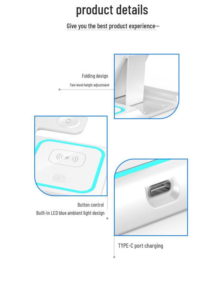 Беспроводное зарядное устройство «три в одном» для iPhone, AirPods и Apple Watch