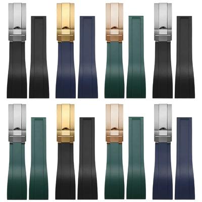 Силиконовый ремешок для часов 20 мм для резиновых ремешков Rolex Yacht Famous Daytona Submarine Black Green Water Ghost Explorer Watch Strap