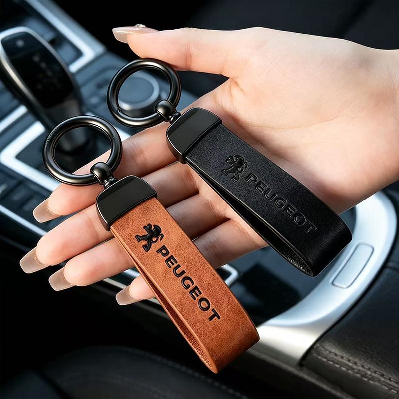 Car Vintage Leather Keychain Ring Zinc Alloy Chain Key For Peugeot 208 508 607 106 406 407 307 206 301 408 5008 3008 308 207 107