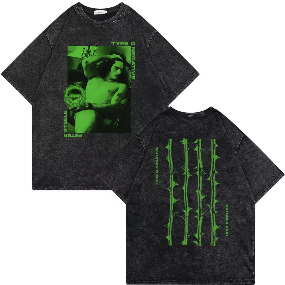 Рок-группа Type O Negative Suspended In Dusk Streetwear Washed Vintage Tshirt Oversize Tee Men women Casual Top