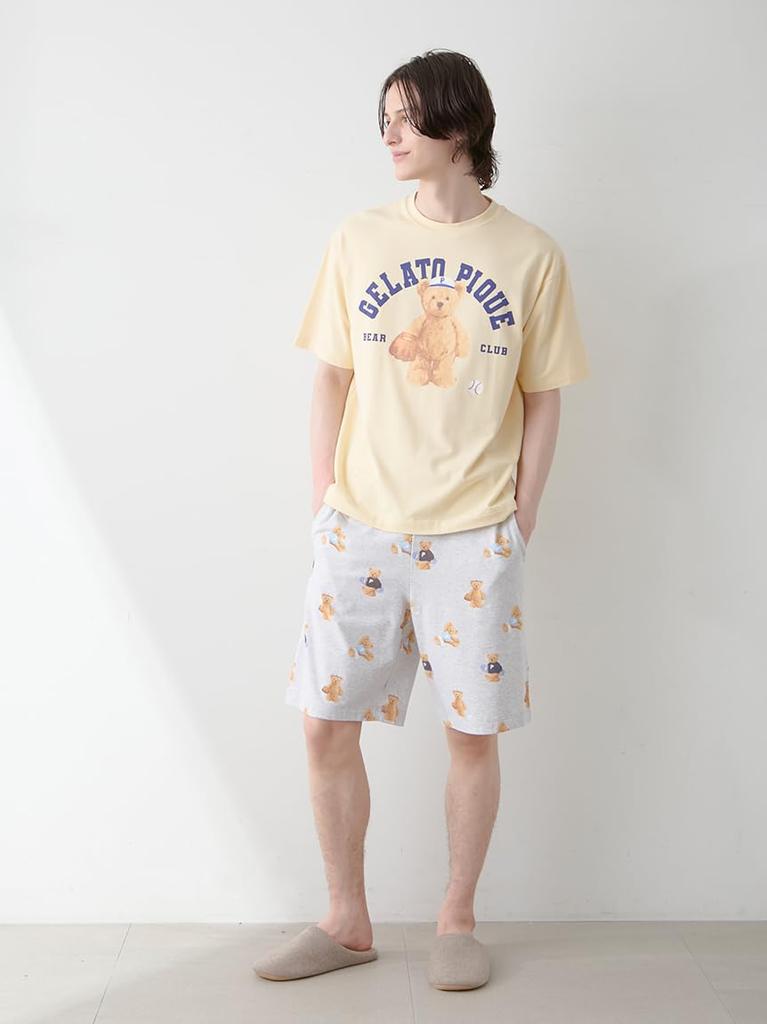 Gelato Pique HOMME Sporty Bear Print Shorts PMCP254985 GRY Men's