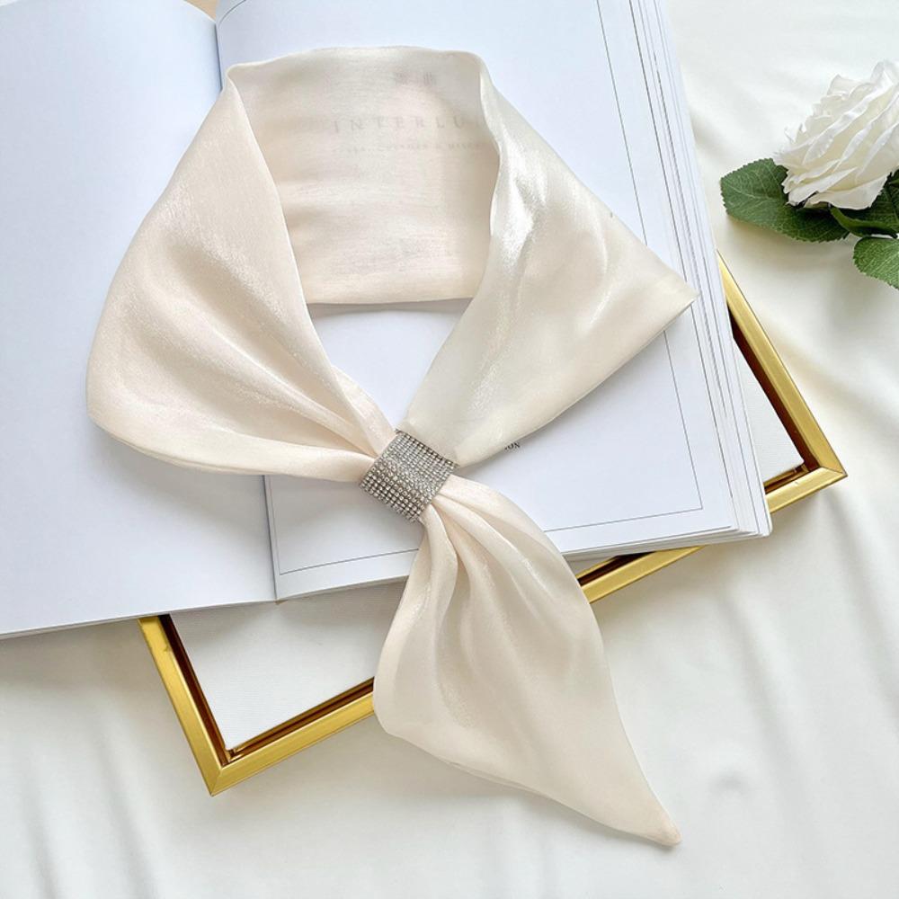 Shawl Imitation Silk Cross Neckerchief Satin False Collar Silk Scarf Cross Scarves