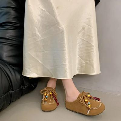 Модные ретро сабо на платформе, новинка лета 2025, ретро баотоу, зарубежный темперамент, женская обувь