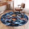 Demon Slayer Pattern Round Rug, Indoor/Outdoor Mat, for Picnic, Gameroom, Bedroom, Office, Living Room, Home Decor Carpet, Birthday Gift