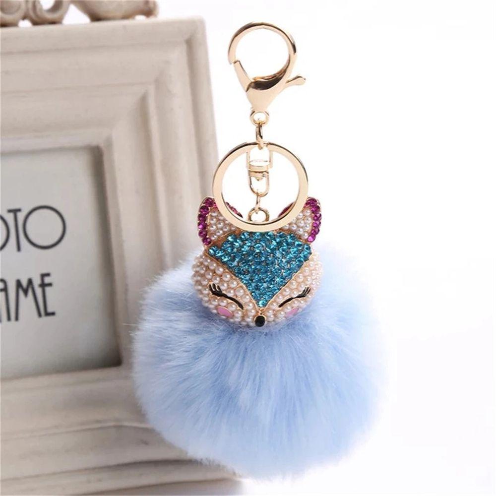 Bag Pendants Women Gifts Pearl Pendant Key Ring Car Key Chain Fur Keychain Fur Ball Keychain
