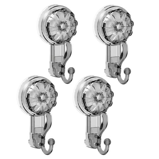 1/2/3/4Pcs Transparent Suction Cup Hooks Strong Load-bearing Easy To Install Removable Heavy
