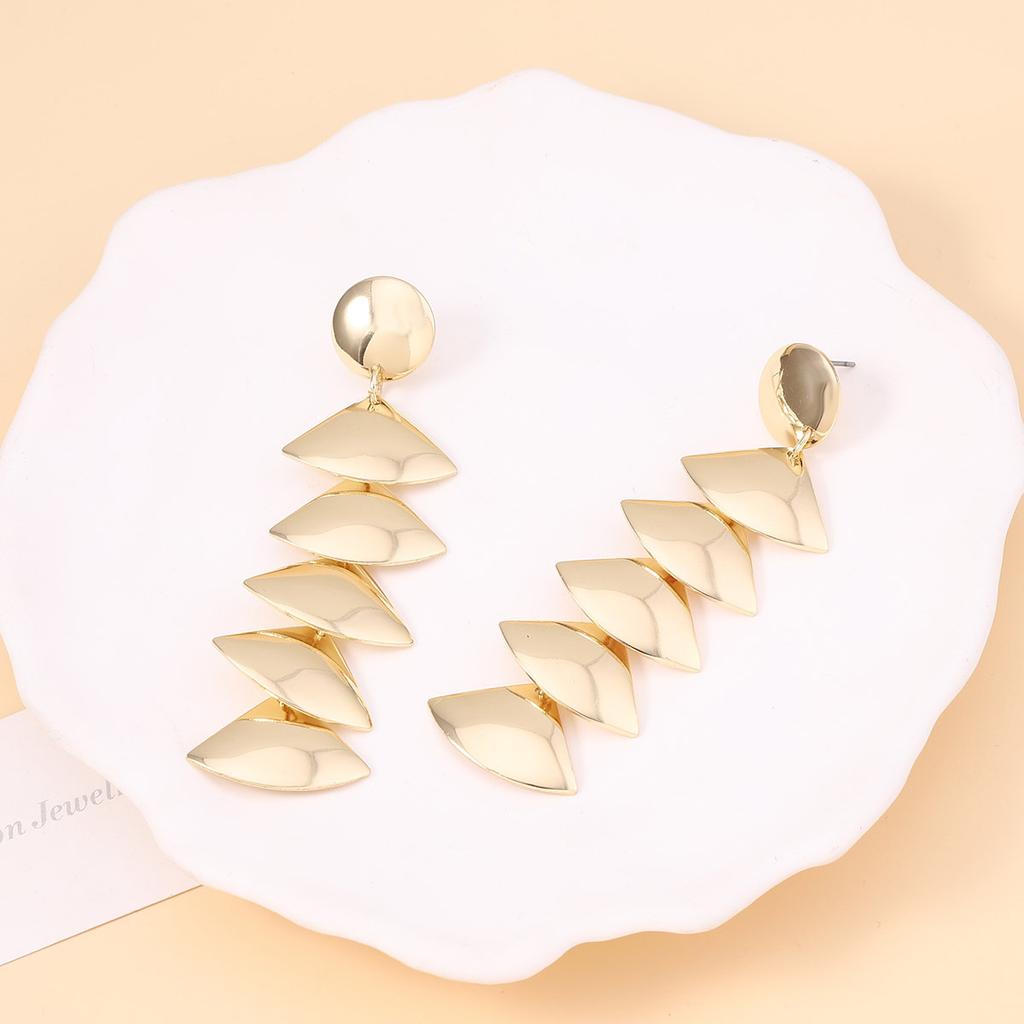 Европейские и американские длинные серьги с бахромой, преувеличенные геометрические треугольные серьги, легкая роскошь и универсальные модные серьги