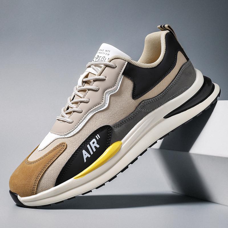 Модные мужские кроссовки из кожи, повседневная обувь, осень 2024, новые дышащие мужские туфли, теннисные туфли на плоской подошве Zapatillas Hombre