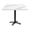Table - Bazila - 90 X 90 Cm - White Marble - Contemporary Style - Easy Assembly
