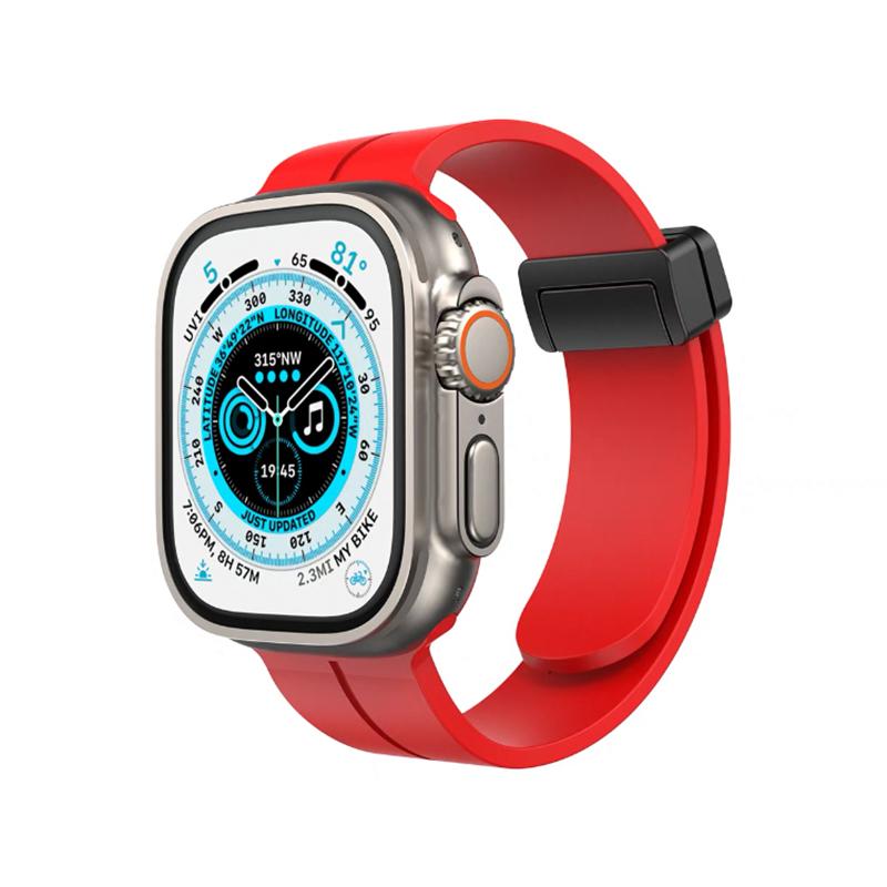 Браслет из жидкого силикона с магнитным ремешком для Apple Watch Ultra Band 44 мм, 45 мм, 49 мм, 38 мм, 40 мм, 41 мм, 42 мм, iWatch Series 7 8 se 6 5 3