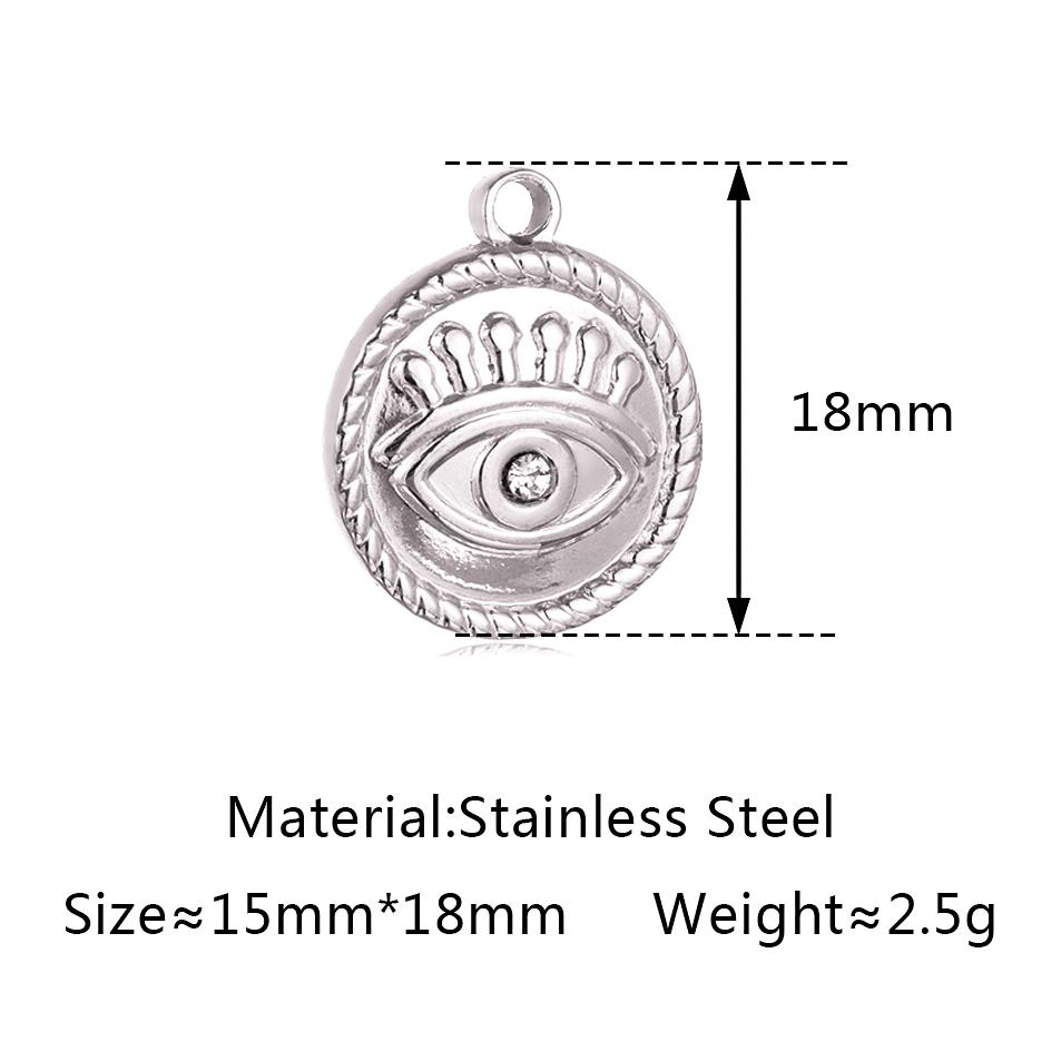 3pcs Stainless Steel Gold Color Plated Rhinestone Evil Blue Eye Charms Necklace Bracelet Earring DIY Jewelry Making Accessories