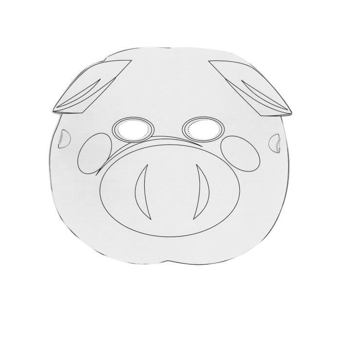 Плоские картонные маски для декора Маленькие животные - Белые - Набор из 6 шт.