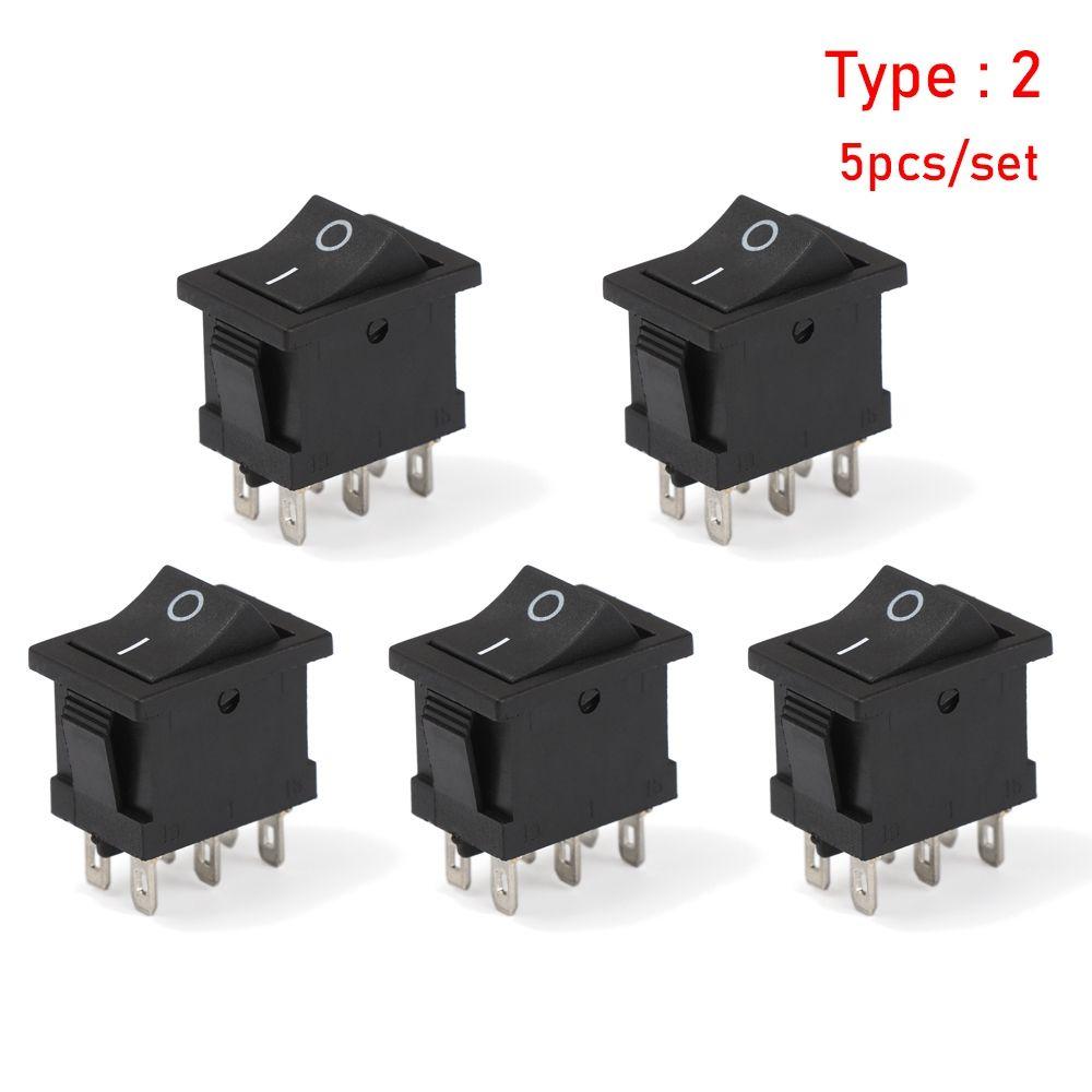 5Pcs 2/3/6Pin SPST On/Off Push Button Switches Rocker Switch KCD1 Power Buttons 15x21mm