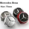 Горячая автомобильная наклейка Для Benz 4 шт. 75 мм Черно-красная Выпуклая Автомобильный стайлинг Центральная заглушка колеса Для Mercedes Benz AMG A0004000900