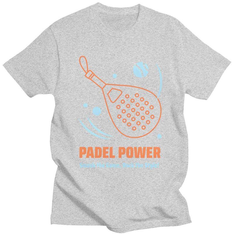 Padel Power Padel Tennis Player T Shirt for Unisex Pure Cotton Tshirt Casual Sumer Style Short Sleeve Tee Shirt Loose Fit