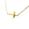 Les Trésors De Lily [K6613] - Позолоченное колье «Крест» из белого золота - 30x15 мм