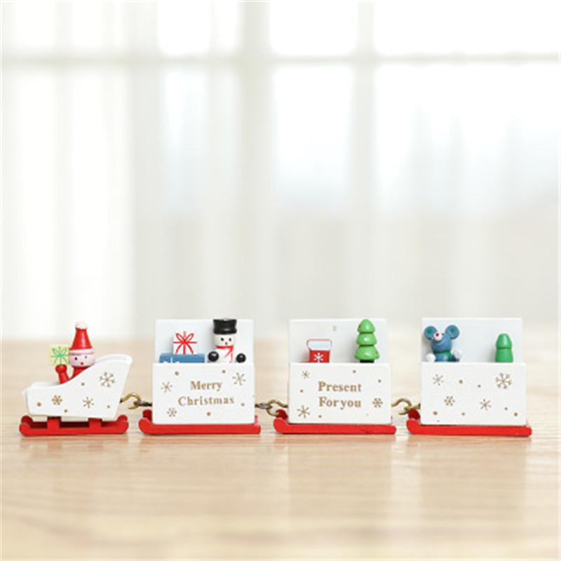 Train Wooden Ornament Christmas Merry Christmas Decorations For Home Gift Santa Claus Happy New Year